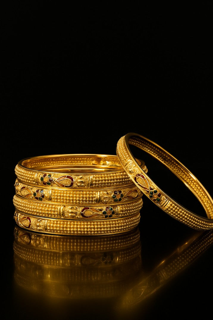Pure Copper Bangle Pair | 4 Pcs