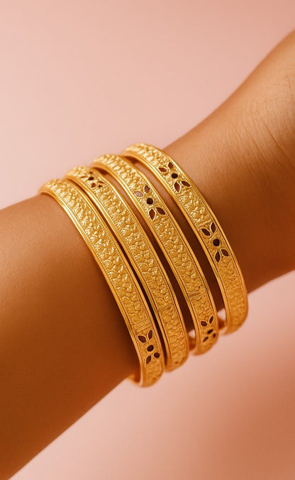 Handcrafted Copper Bangle Pair  | 2 Pcs