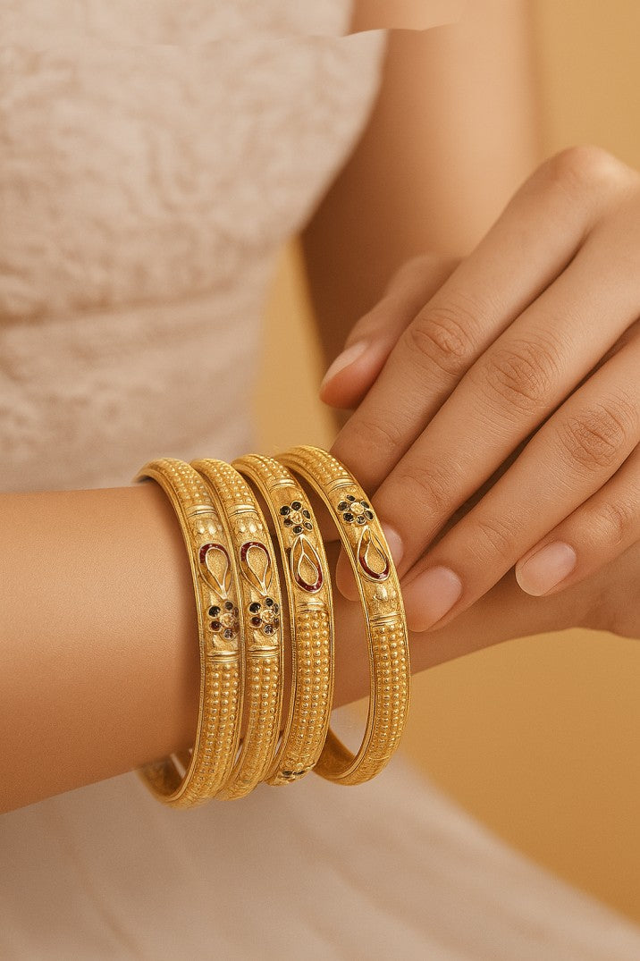 Pure Copper Bangle Pair | 4 Pcs