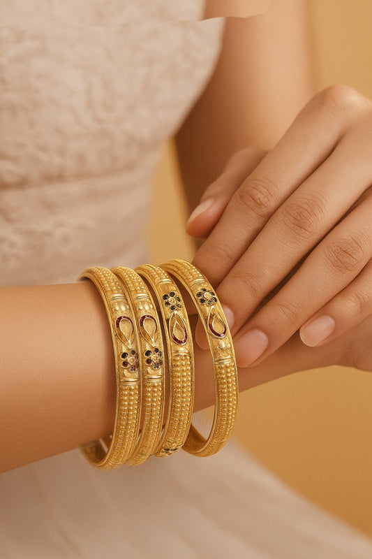 Pure Copper Bangle Pair | 4 Pcs