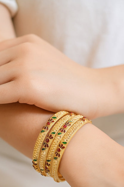 Pure Copper Bangle Pair| 4 Pcs