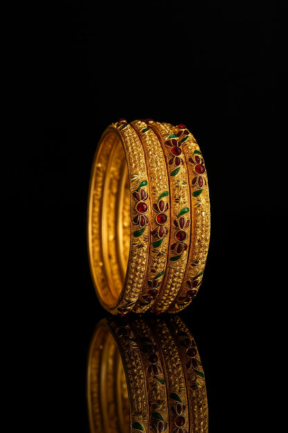 Pure Copper Bangle Pair| 4 Pcs