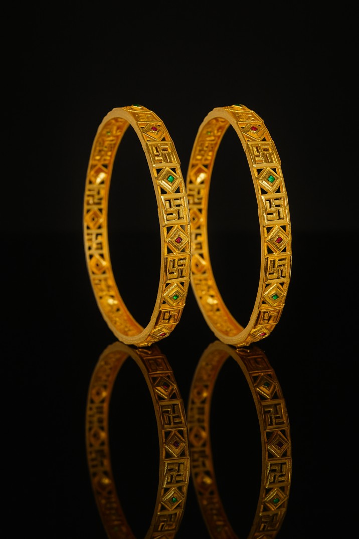 Handcrafted Copper Bangle Pair 2 Pcs
