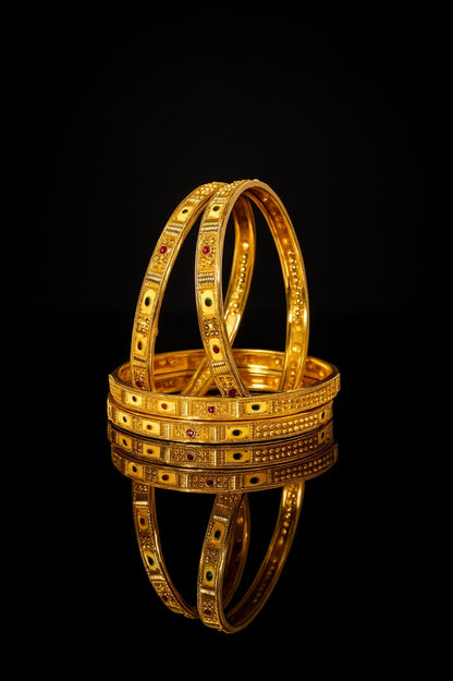 Pure Copper Bangle Pair | 4 Pcs