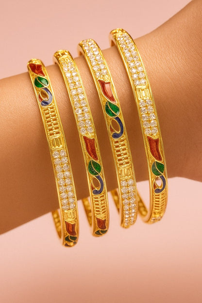 Handcrafted Copper Bangles | 4 Pcs