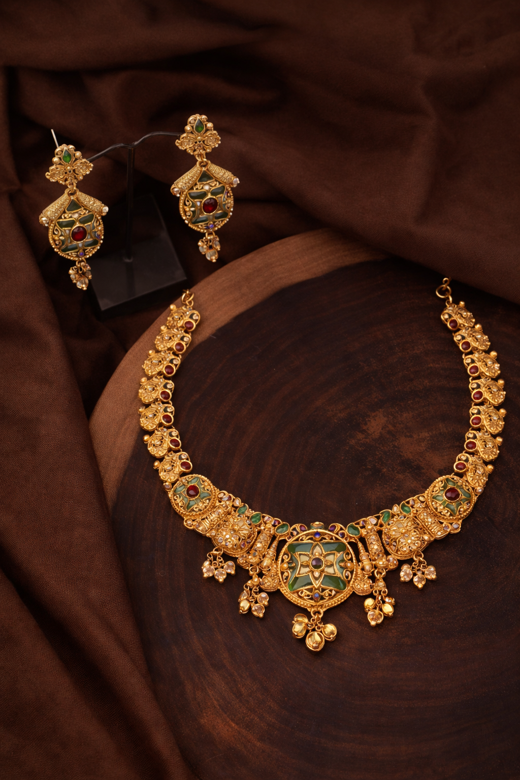 Handcrafted Gold-Tone Demi Bridal Jewellery Set